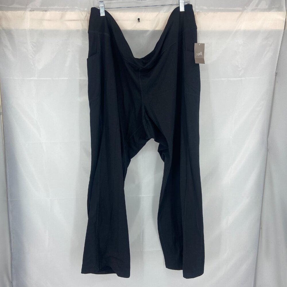 J Jill Fit Women 4X Performance Boot Cut Pants Pull On Solid Black Stretch NEW